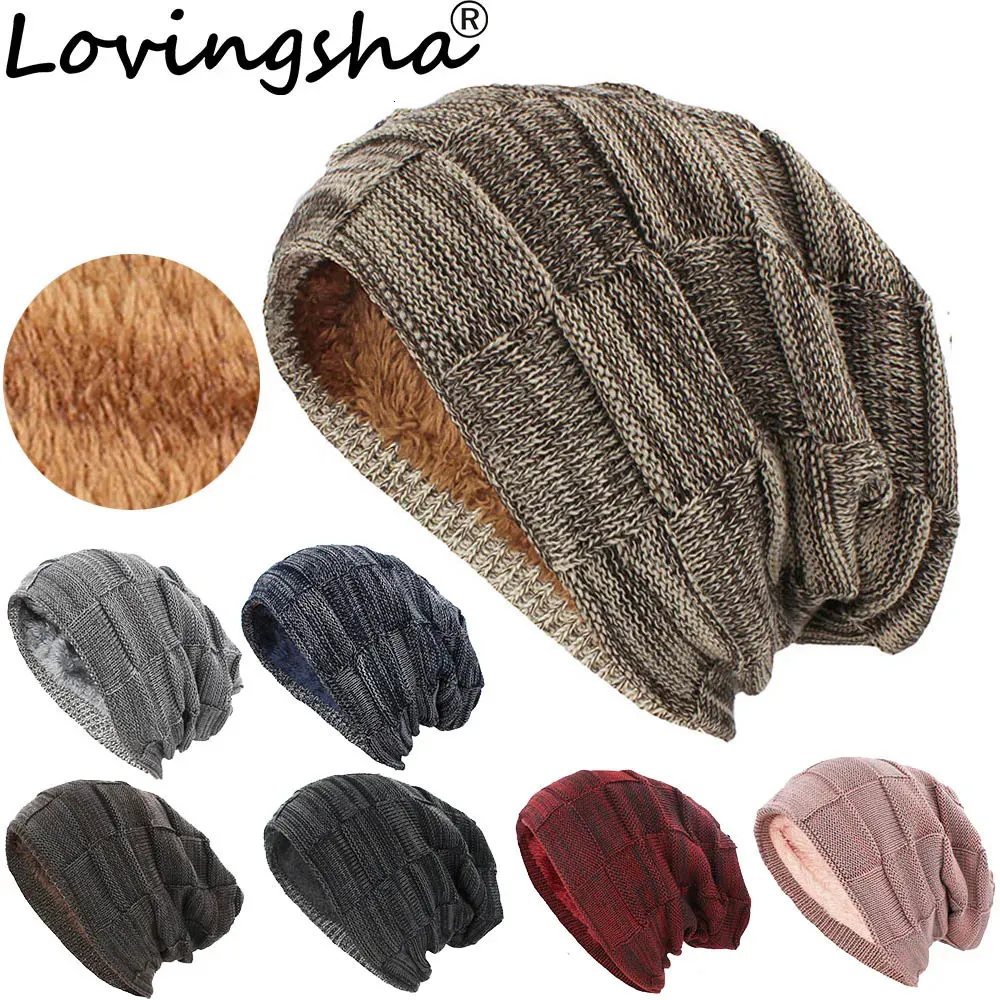 Beanie Skull Caps LOVINGSHA Dames Heren Winter Warme Muts Voor Volwassen Unisex Outdoor Wol Gebreide Mutsen Skullies Casual Katoenen Hoeden Cap HT143 231025