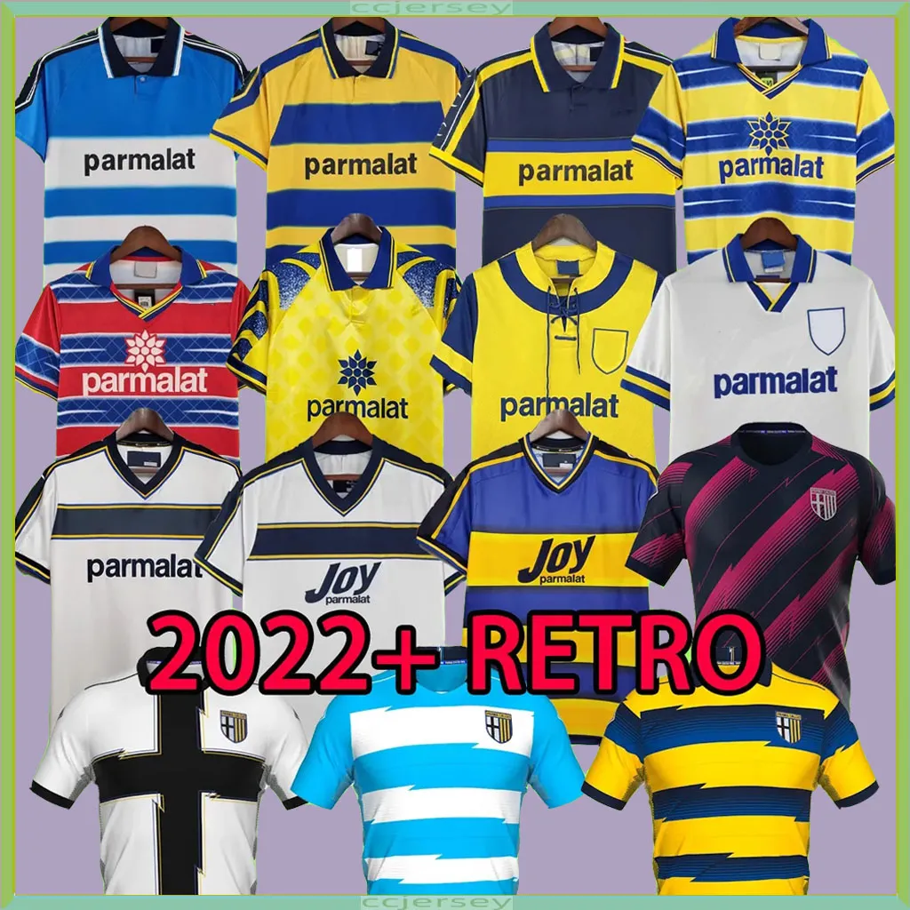 1999 2000 Parma Calmy Retro Soccer Jersey Classia 1998 93 94 95 97 98 99 00 Baggio Crespo Cannavaro Vintage Football Shirt Stoichkov Thuram 01 03 03