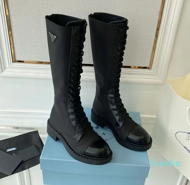 Top qualité femmes bottes en cuir chaussure Combat blanc botte ada femmes genou