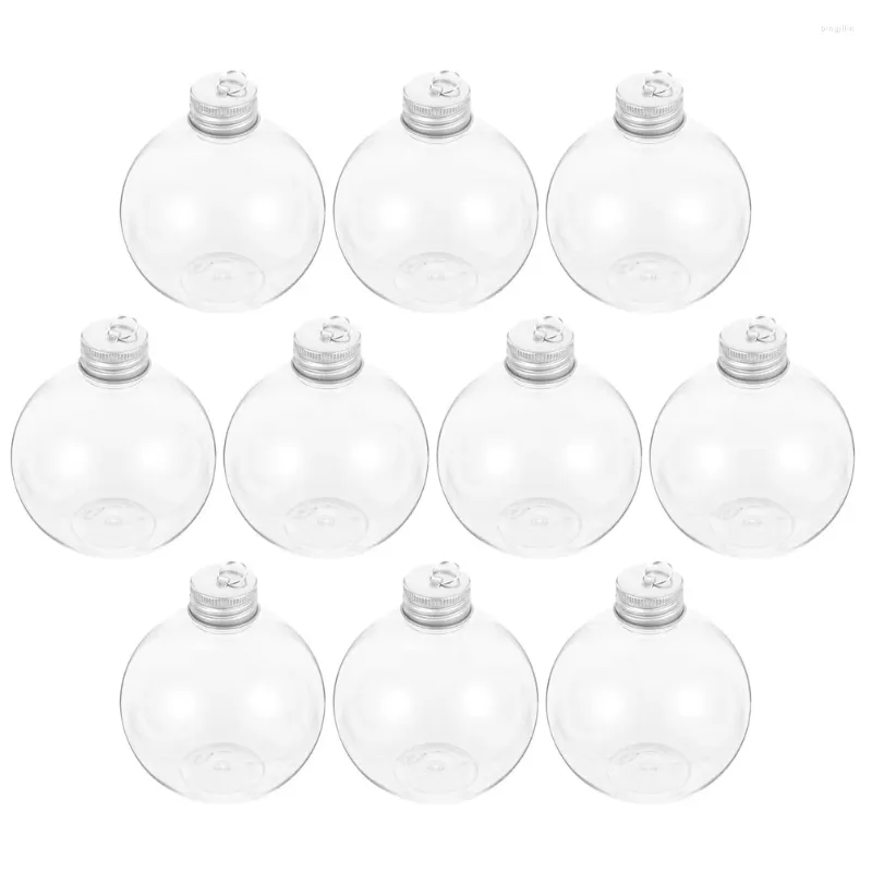 Vasi 10 pezzi Bottiglia sferica di Natale Bottiglie anti-perdite Palline trasparenti Succo trasparente per esterni L'animale domestico Bottiglia d'acqua regalo a tenuta stagna