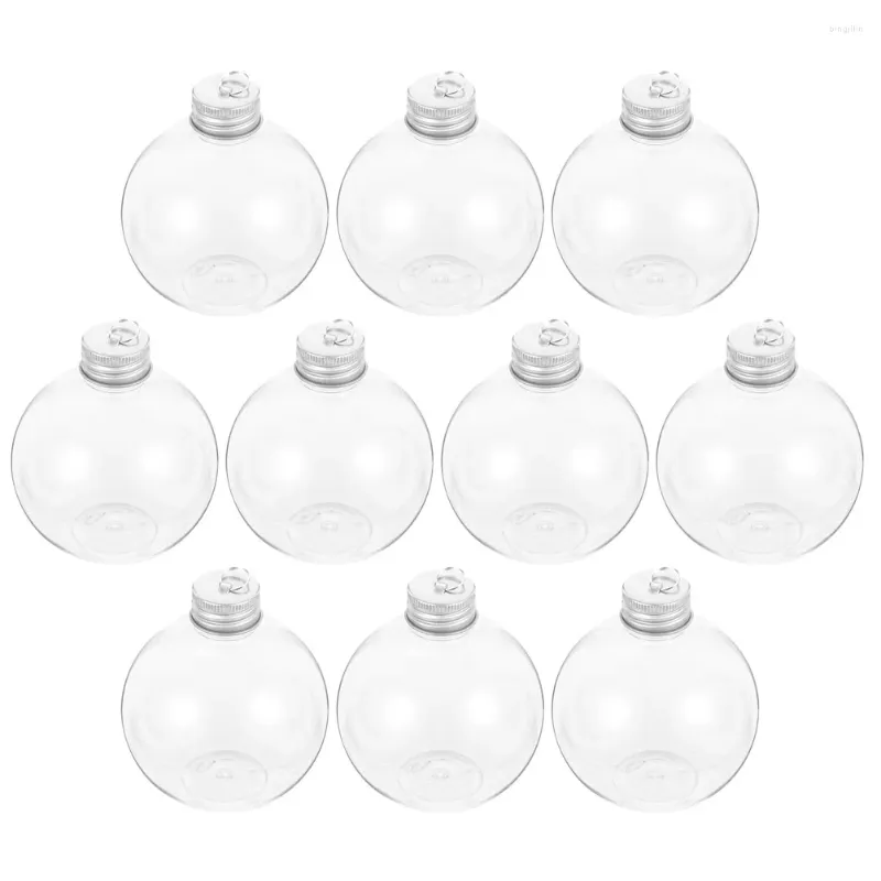 Vases 10 Pcs Christmas Spherical Bottle Anti-leak Bottles Clear Baubles Outdoor Transparent Juice The Pet Leakproof Gift Waterbottle