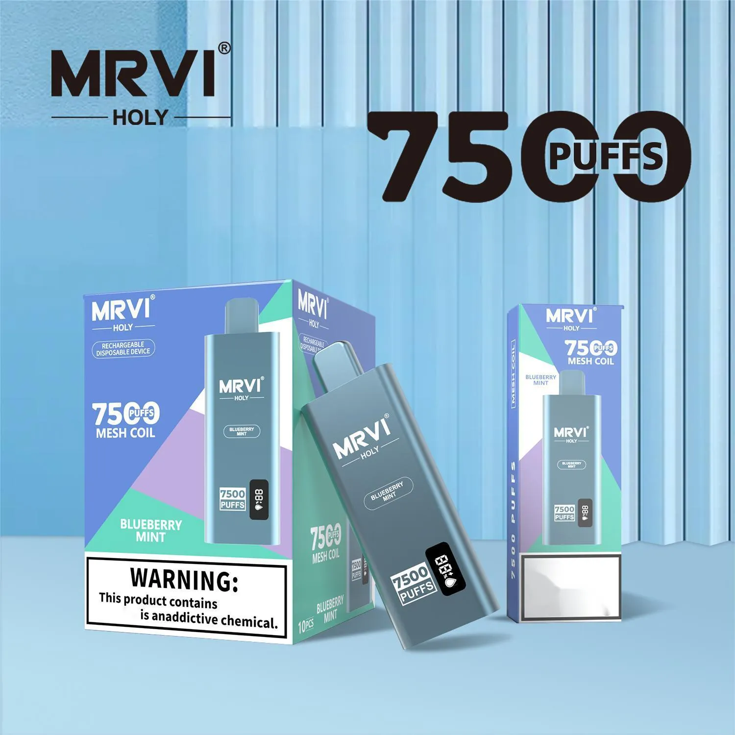 VAPE DESECHABLE MRVI HOLY 7500 PUFFAR BAR CARTS Disponible Vape 15ml Pod Mesh Coil Wholesale Puffing Device Vaporizer 10 smaker