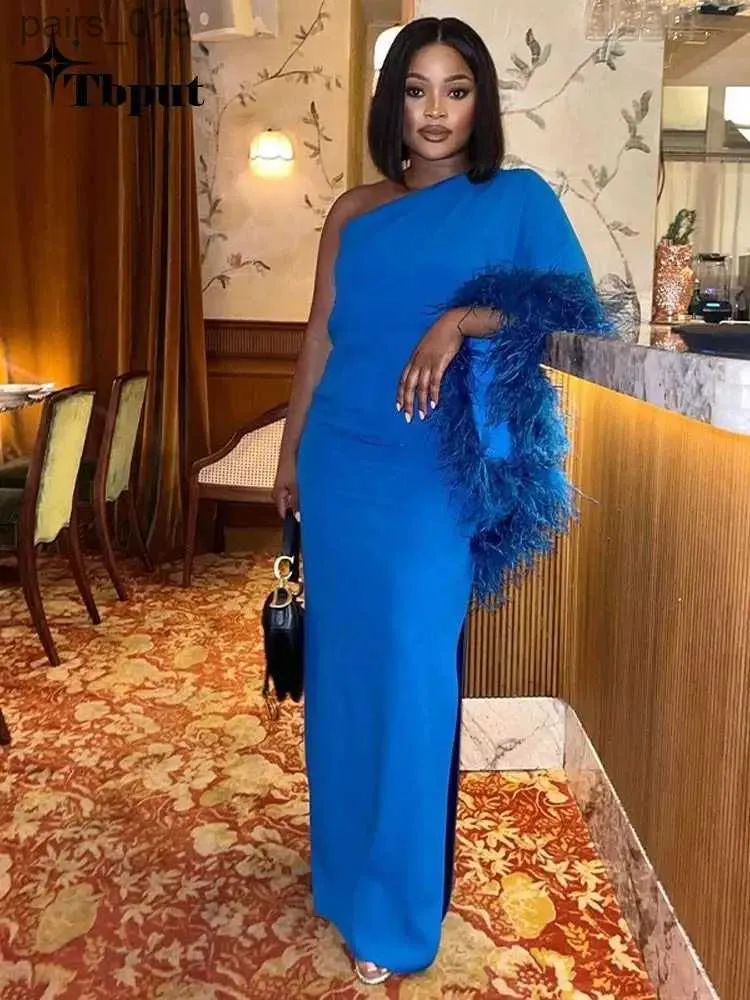 Casual Womens One Shoulder Feather Dress with Long Batwing Sleeves and  Asymmetrical Split Knee-Length Polyester Midi Dress from Dhgate Basic &  Casual Dresses - price 49.29