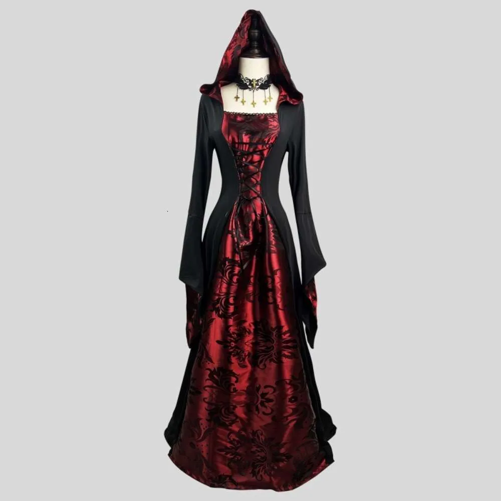 Cosplay Black Red Long Robe Halloween Carnival Party Cosplay Cloak Vampire Role Playing Costume Ball Wizards Women Hooded Square Collarcosplay From 35 99 DHgate