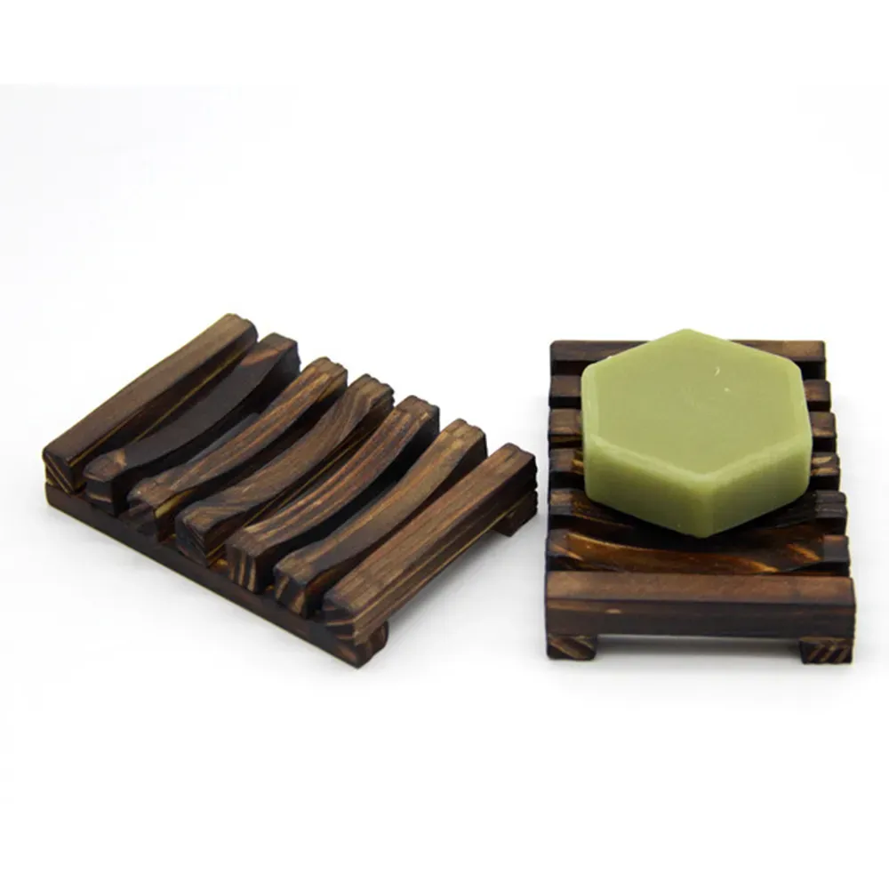 Porte-savon de luxe en bois de bambou, support de plateau, étagère de rangement, boîte d'assiettes, conteneur pour bain-douche, salle de bains, haut à la mode