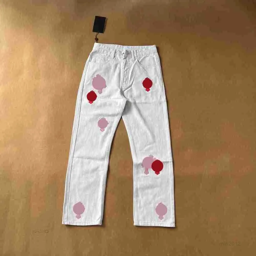 Jeans pour hommes Hommes Designer Chromes Coeur Long Pantalon De Mode Jogger Denim Imprimé Vêtements Hop Krolls Amour Pantalon Hommes Abcdl2n4AVM0