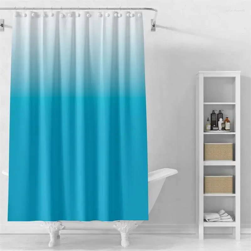 Cortinas de ducha JBTP Moda Cortina de gradiente de color liso Impermeable A prueba de moho y a prueba de humedad en el baño