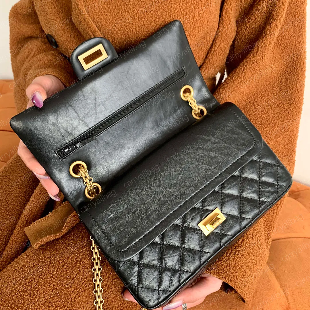 REISSUE Designer Sheepskin Black Quilted Shoulder Bag Top Quality Fashion Classic Handbag With 2.55 Chain Available In Three Sizes 20cm 24cm For Women Luxury Crossbody Purse And Wallet Included From C...