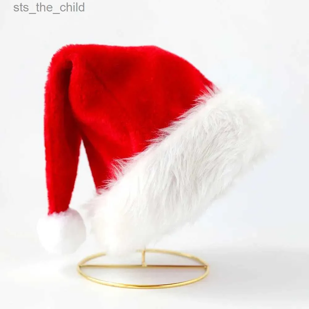 Beanie/Skull Caps Santa hat children short velvet hat long velvet hat adult new holiday party decorations non-woven hat santa hat christmas hat.L231025