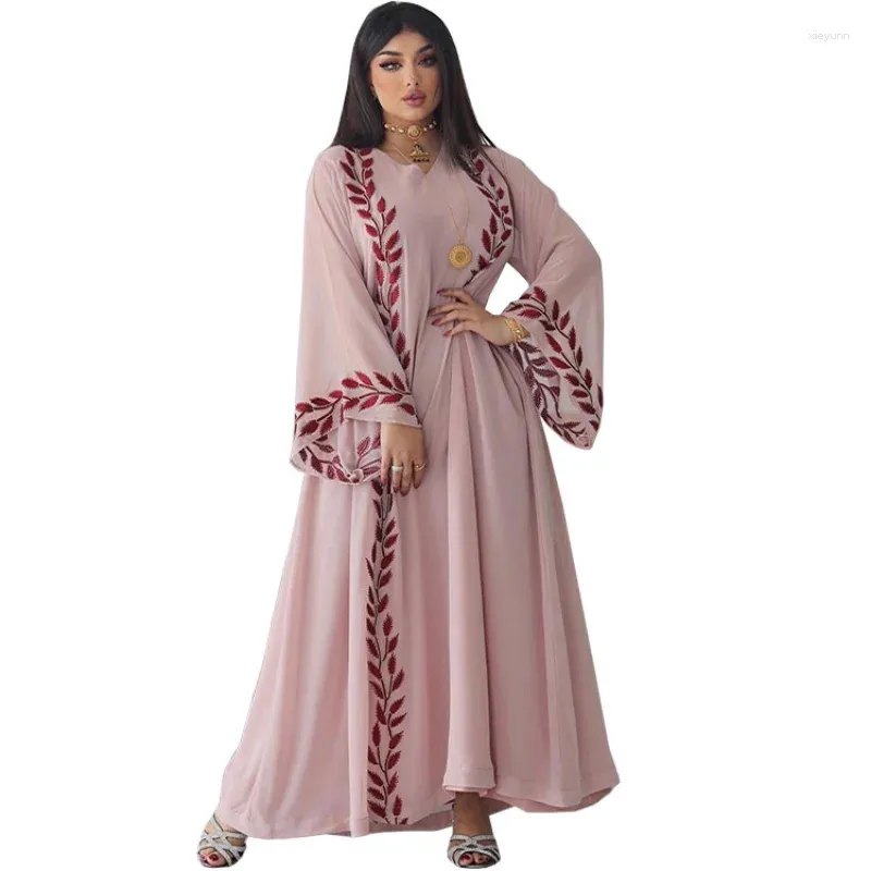 Elegant Abaya Dress for Women - Long Sleeve V-Neck Muslim Fashion Dress  with Headscarf - Pink & Light Green Polyester Islamic Clothing from Dhgate  Ethnic Clothing - price 54.42