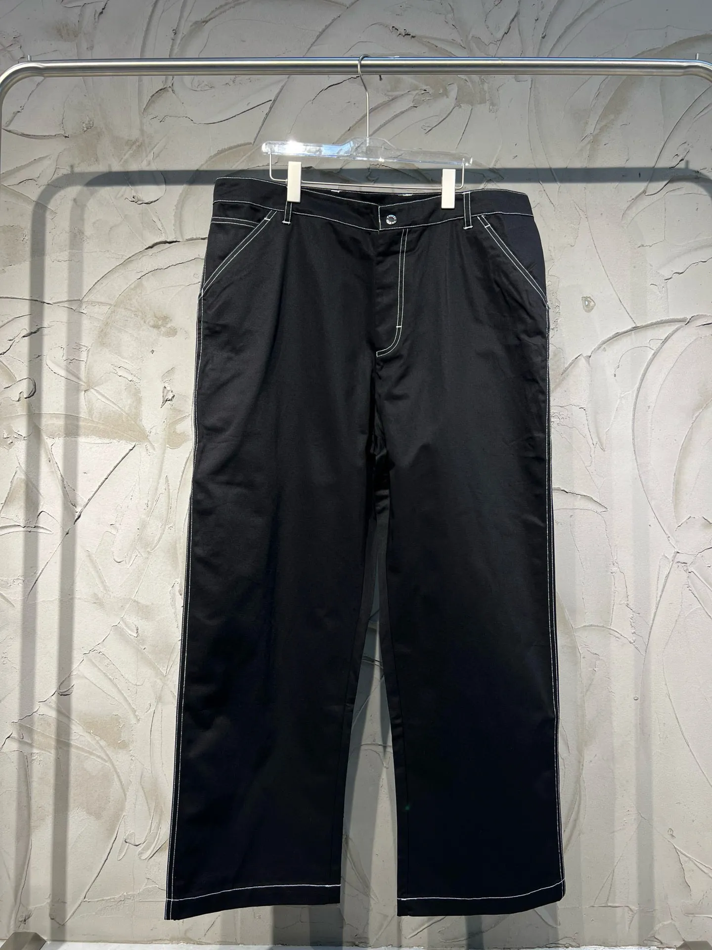 Calças masculinas plus size primavera e verão novas calças casuais retas com corda e344