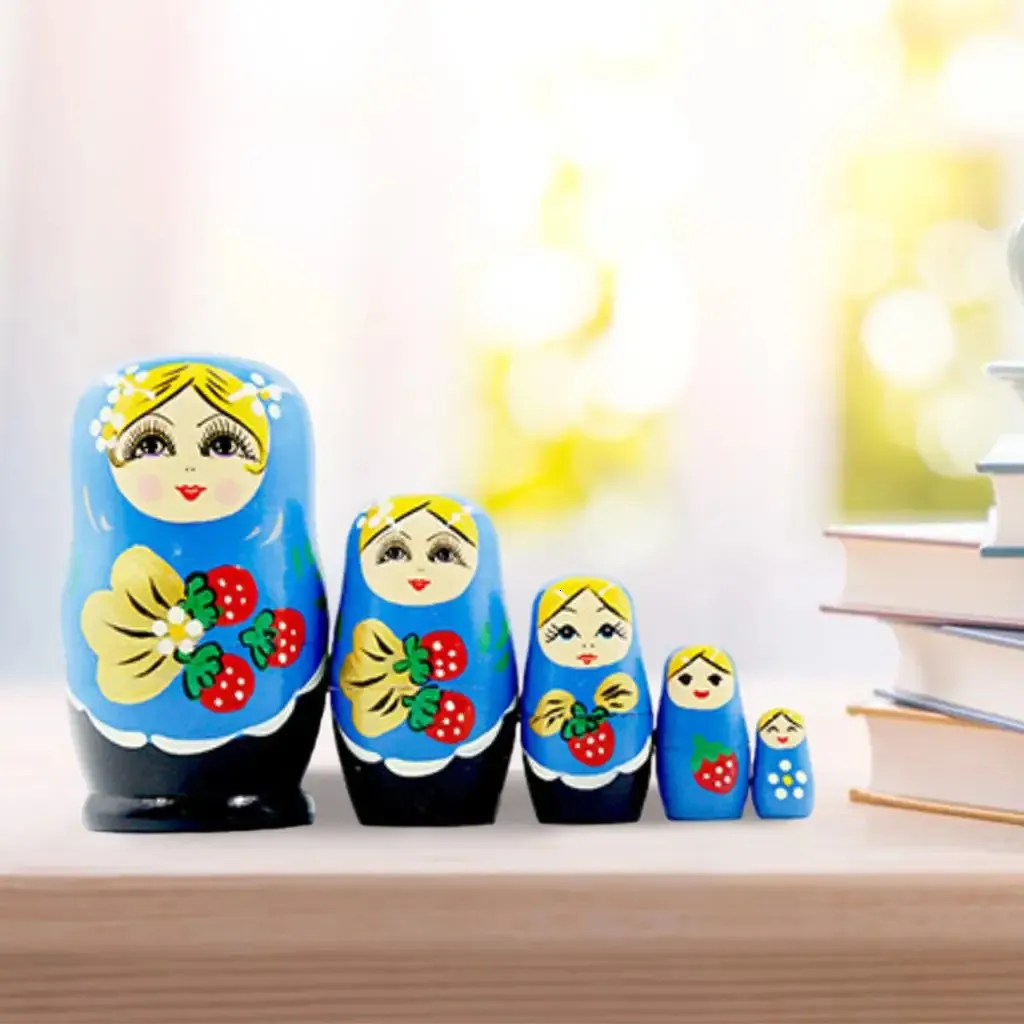 5pcs Cute n Nesting Dolls, Matryoshka Doll Dolls for Children Kids Christmas Birthday Room Decoration