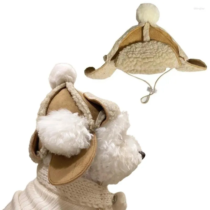 Vêtements pour chiens, joli chapeau de bombardier de chat, oreillettes réglables, couvre-chef amusant, accessoires pour décorations d'Halloween