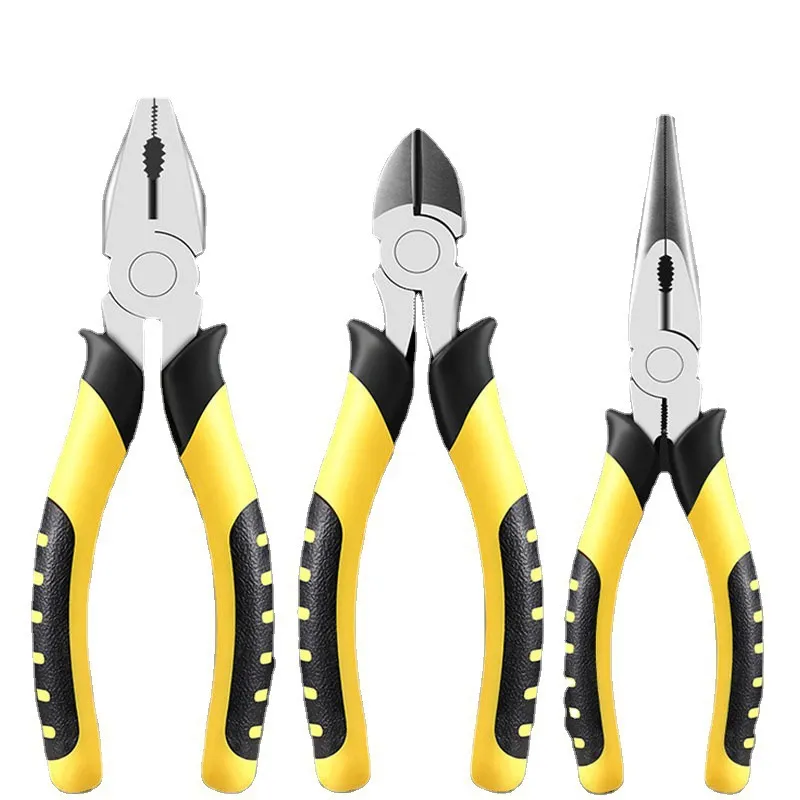 Industrial grade pliers 8-inch steel wire pliers 6-inch pointed nose pliers labor-saving diagonal pliers household electrical pliers