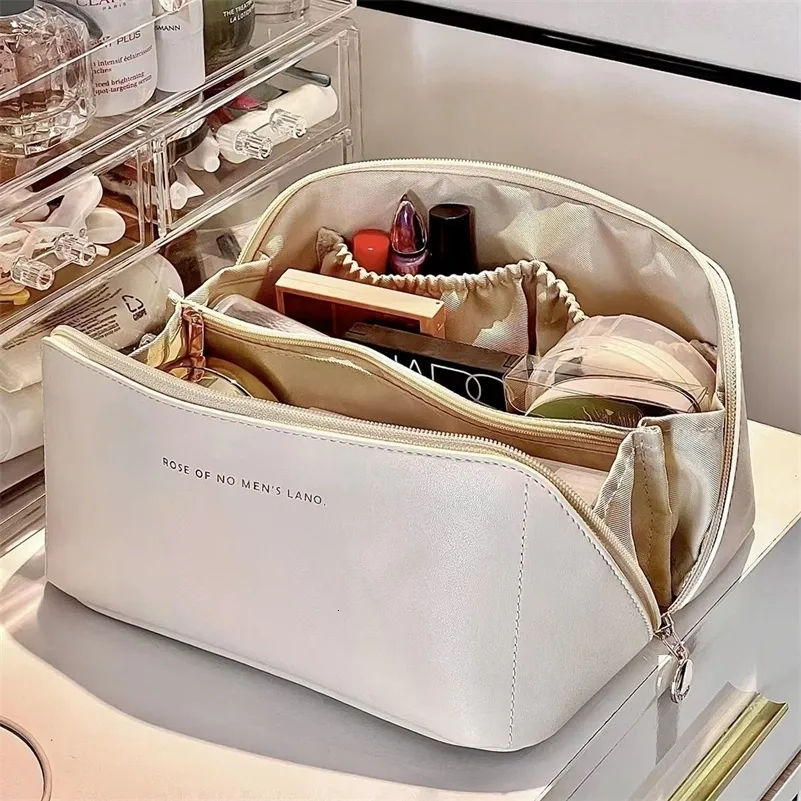 Cosmetic Bags Large Pu Leather Travel Cosmetic Bag for Women Cosmetic Organizer High-capacity Makeup Bag Storage Pouch For Female Makeup Box 231024