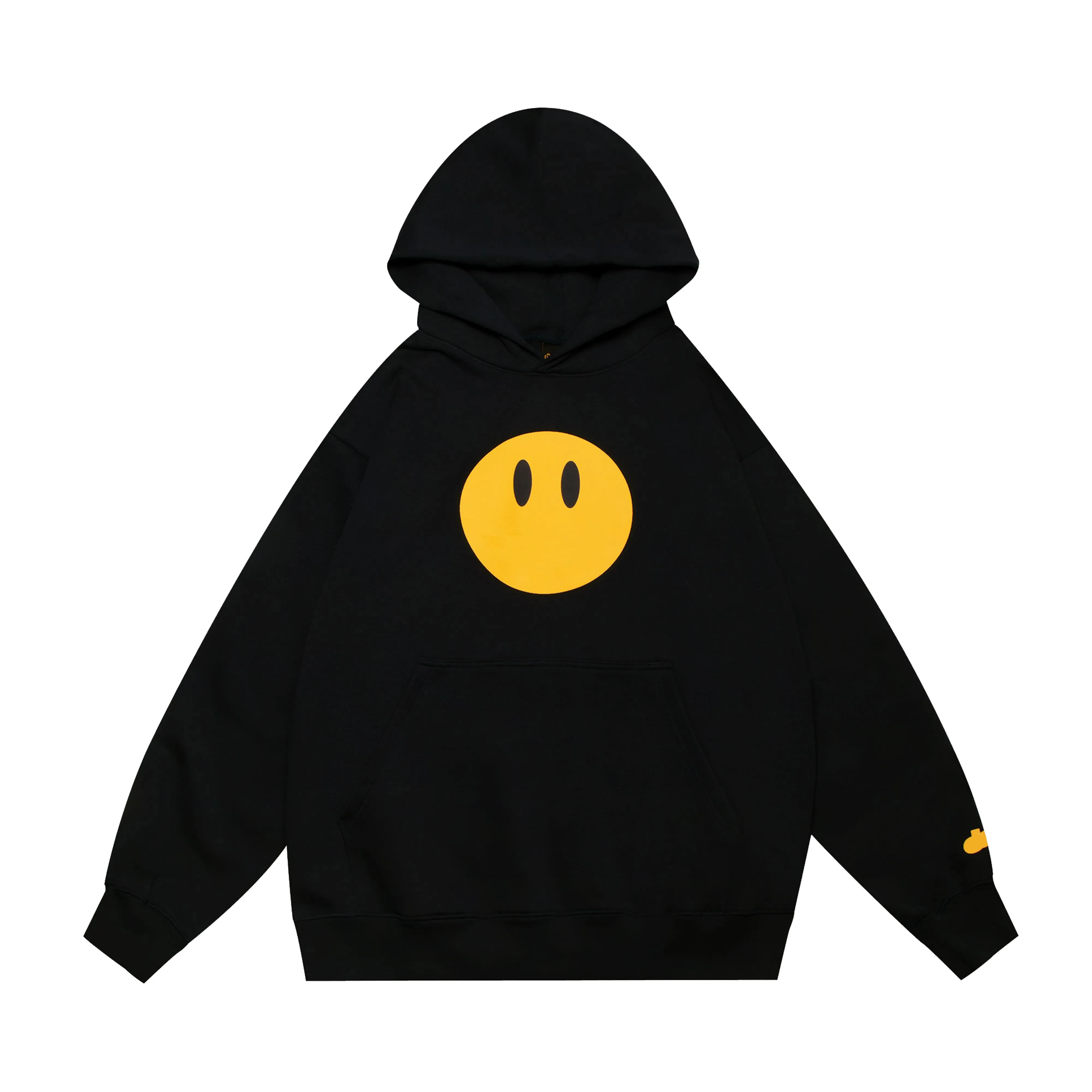 Sweat à capuche pour hommes jaune Smiley Face lettres imprimé sweat-shirt pour femmes qualité coton tendance sweat à capuche à manches longues High Street décontracté Drews House Happy Face sweat à capuche 278