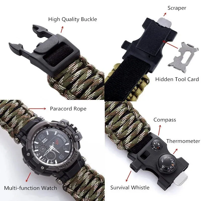 Waterproof Military Tactical Paracord Paracord Survival Bracelet For  Mountaineering, Survival, Camping And Emergencies From Fan06, $22.69