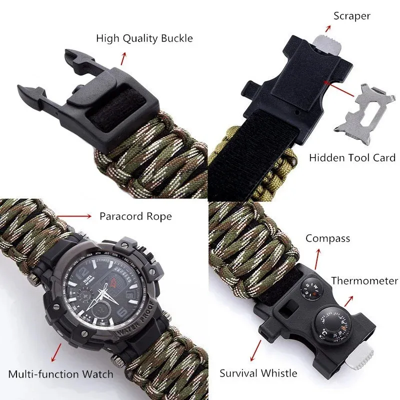 Waterproof Military Tactical Paracord Paracord Survival Bracelet