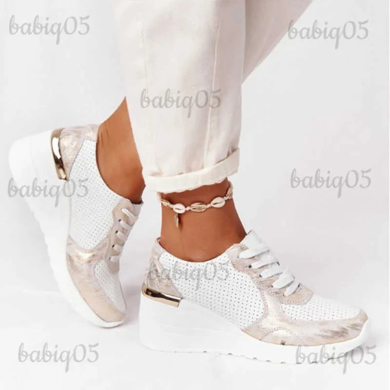 SURET BUTY BUTY Fashion Buty Kobiety wulkanizowane buty klinowe Sneakers Kobiety sportowe buty damskie oddychające swobodne platformy trampki T231025