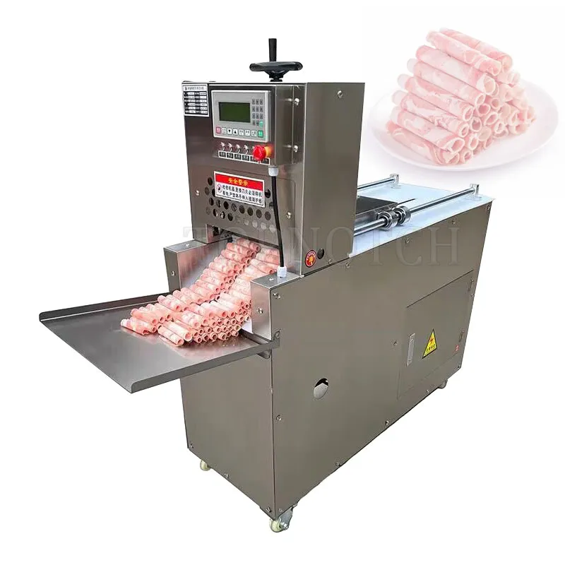 Máquina CNC de corte único para rolo de carneiro, espessura ajustável, cortador elétrico de aplainamento de carne