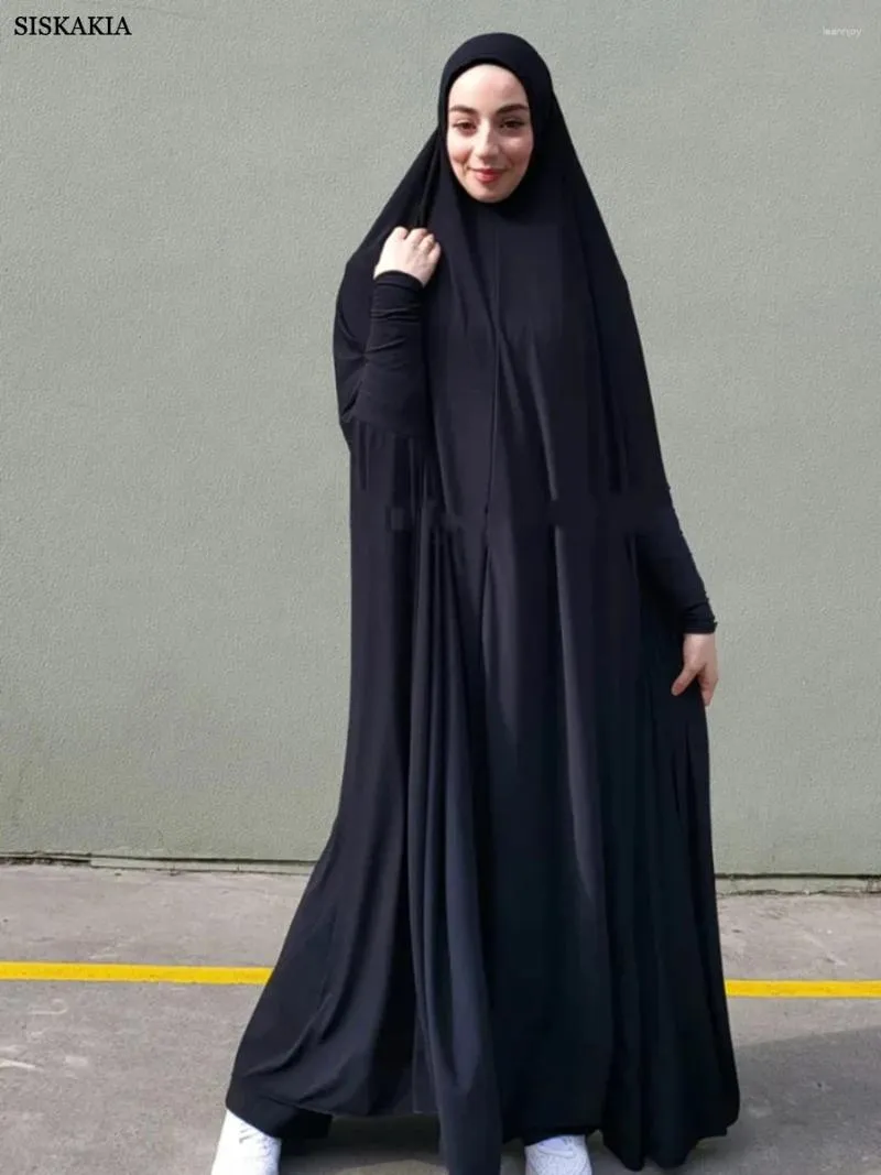 Roupas étnicas Siskakia Mulheres Turcas Abaya Marroquino Bindalli Tradicional Hijabs Vestido Batwing Manga Oversized Muçulmano Ramadan Robe