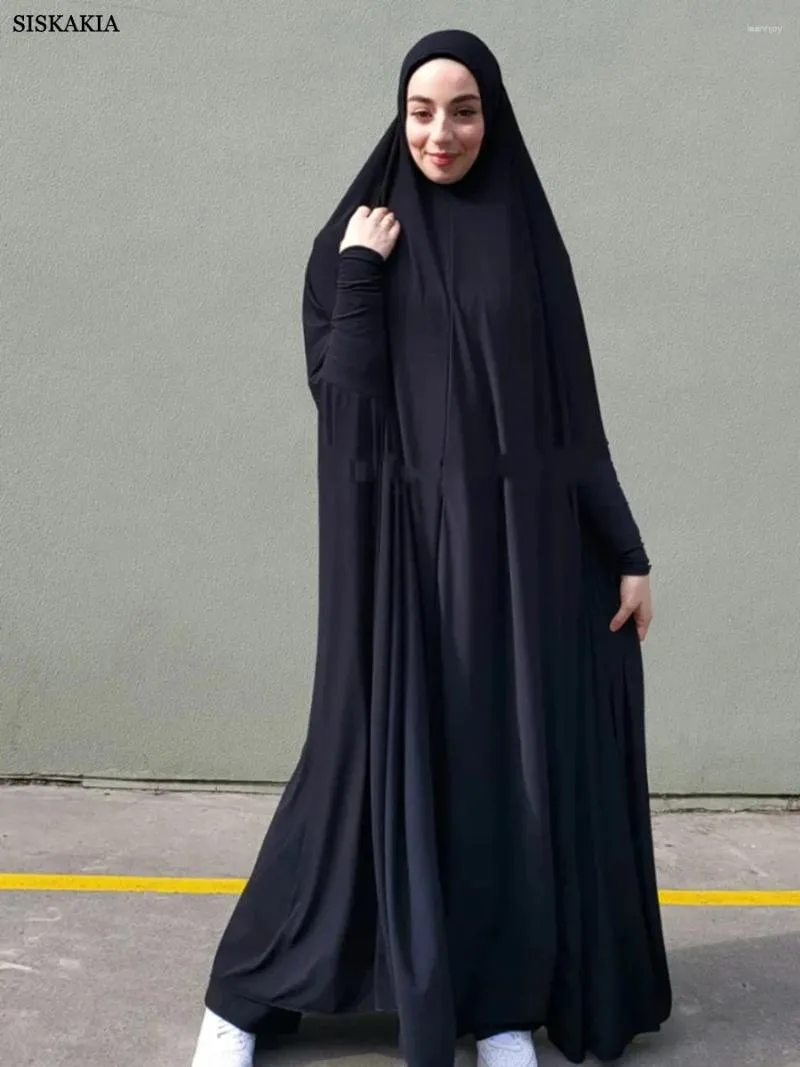 Ethnische Kleidung Siskakia Türkische Frauen Abaya Marokkanisches Bindalli Traditionelles Hijabs-Kleid Fledermausärmel Übergroße muslimische Ramadan-Robe