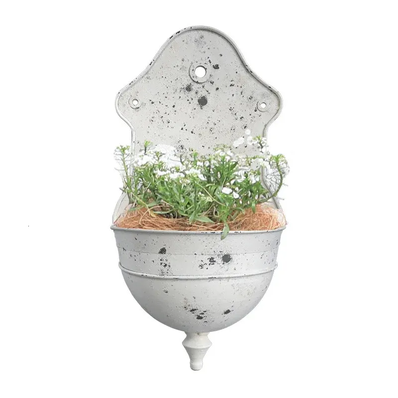 Plantenbakken Potten Muur Hangende Bloempot Boerderij Stijl Hangende Muur Vaas Bloemenpot Bloemenrek Plantenbak Mand Home Decor 231025