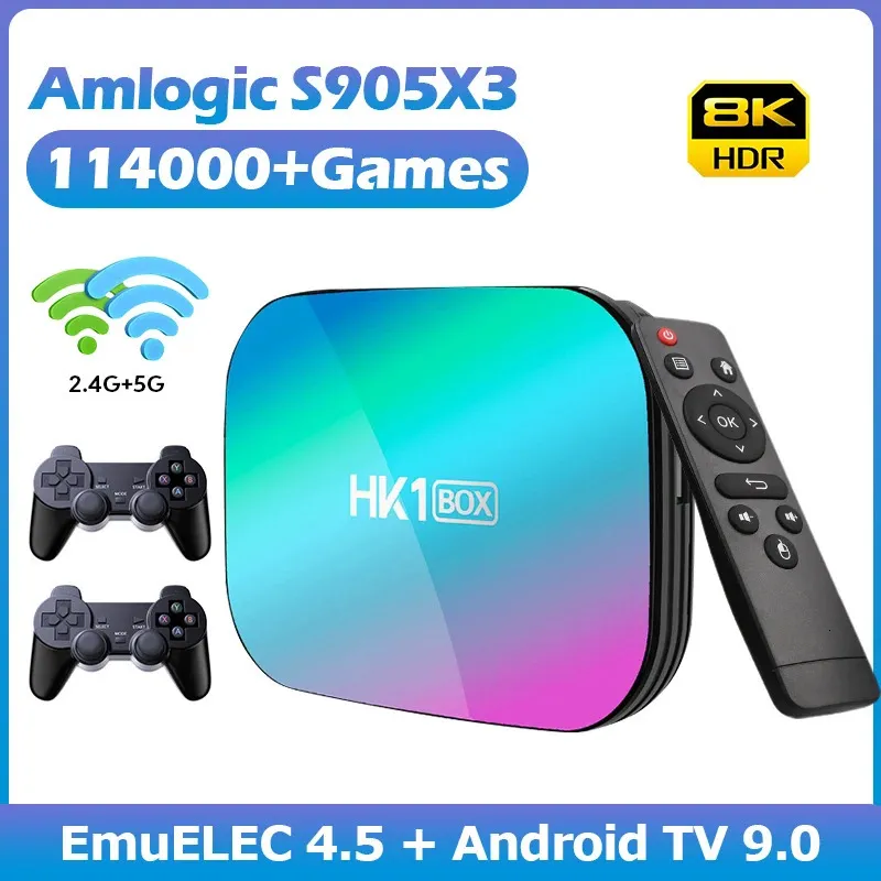 Game Controllers Joysticks Super Console X HK1 Retro Game Console For PSP/PS1/SS With 114000 Games Smart TV Box Android 9.0 Amlogic S905X3 8K Dual Wifi 231024