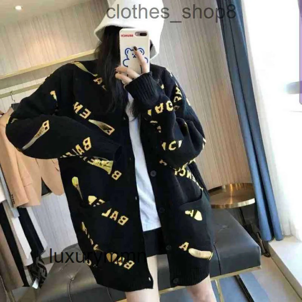designer hoodies balencigs men's sweaters Paris home's versatile new fashion letter jacquard knitting cardigan sweater coat female shows thin and loose shirts HPXZ