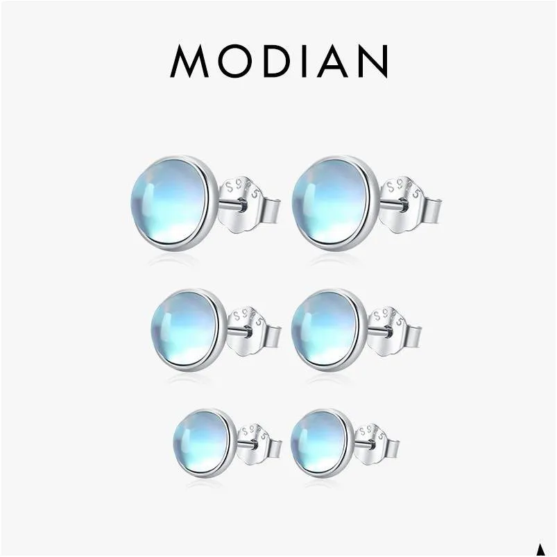 Stud Sier Round Stud örhängen Platinum Plated Charm Ear Studs For Women Jewelry Drop Delivery Dhgarden OT3mm