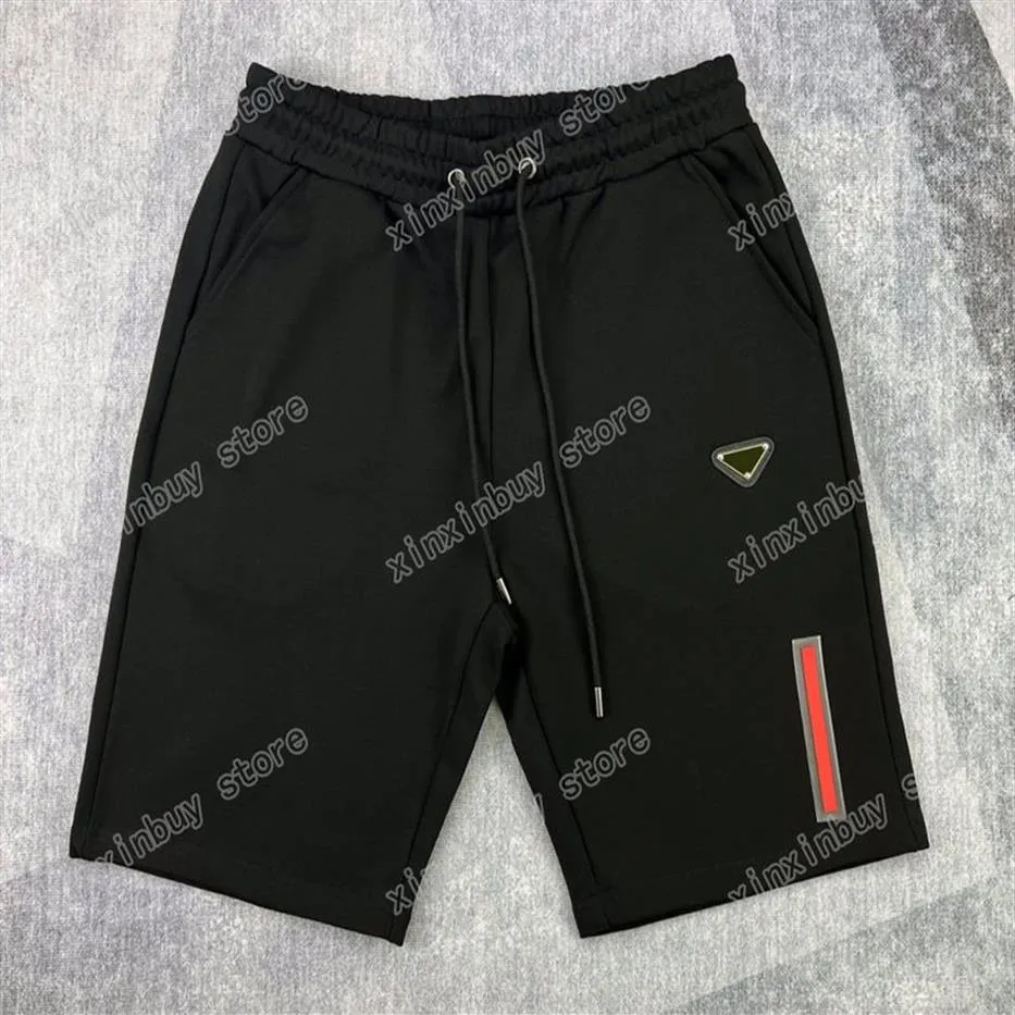 22SS Herren Damen Designer Shorts Hosen Metall Dreieck Label Frühling Sommer Männer Gurtband Hose Lässige Brief Hose Schwarz Weiß xinxi319u