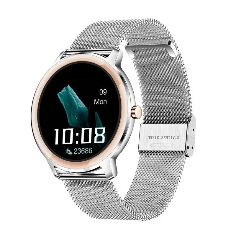 R18 relógio inteligente feminino toque completo tela colorida de alta definição inteligente monitor de freqüência cardíaca relógios para android para ios