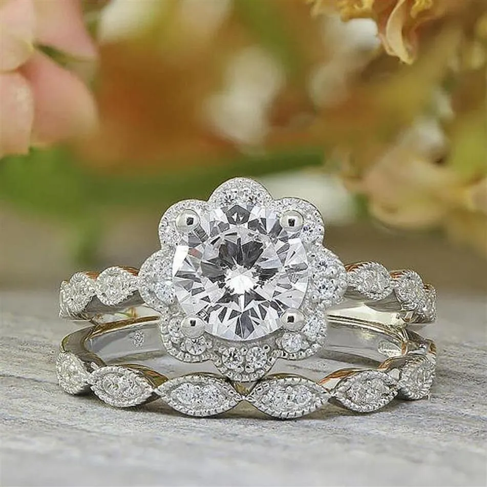 Choucong Brand New Top Sell Vintage Fashion Jewelry 925 Sterling Silver Couple Rings Round Cut White Topaz CZ Diamond Women Weddin2814