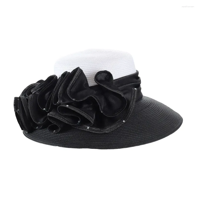 Promocja beretów Kobiety Formalne Czapki z dużym fantazyjnym kapeluszem na wykończenie kwiatów dla S10-4281