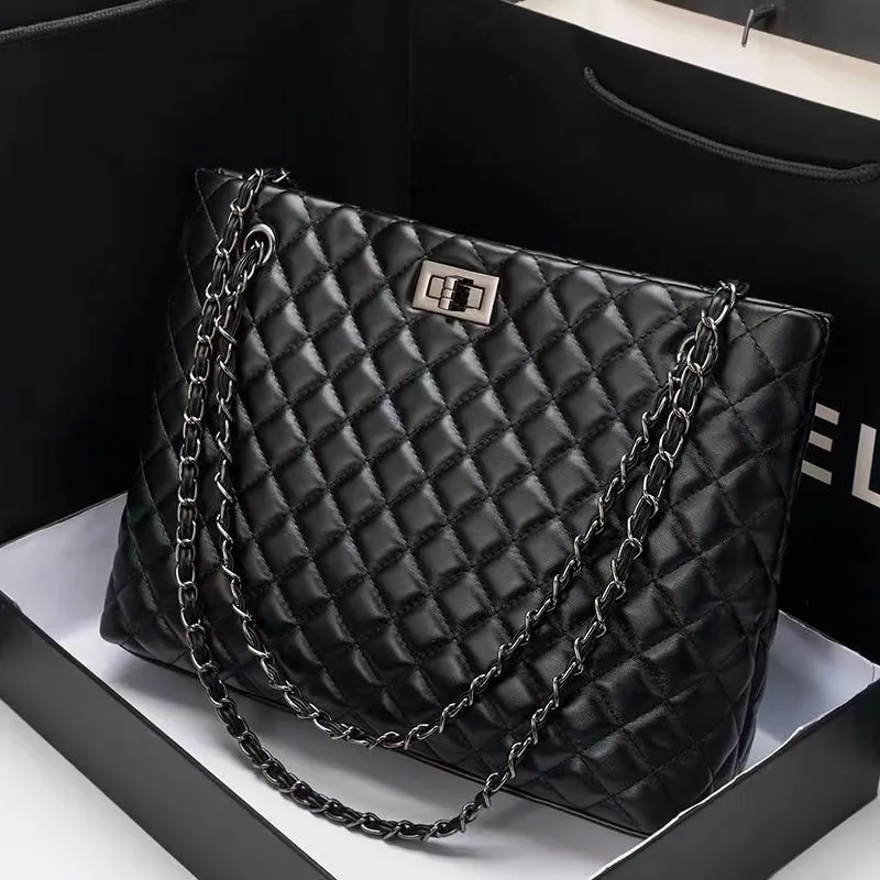 HBP Totes de diseñador Bolsos de hombro para mujer Bolsos para mujer Bolso de mensajero de cuero de moda Diamond Lattice Cross Body Bolso de compras de gran capacidad Cadena de metal Dicky