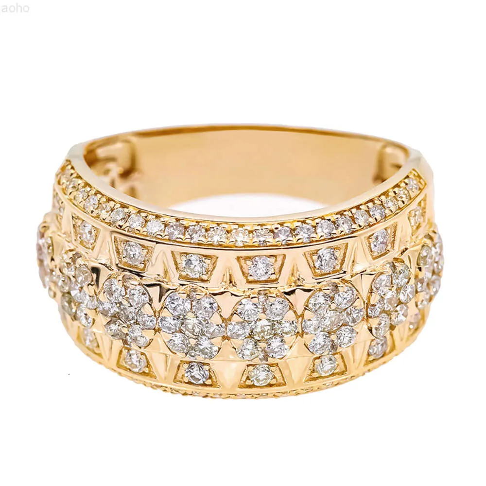 Hailer Joyas 10k 14k 18k anéis de ouro hip hop 925 prata esterlina pedra preciosa moissanite meia eternidade anel