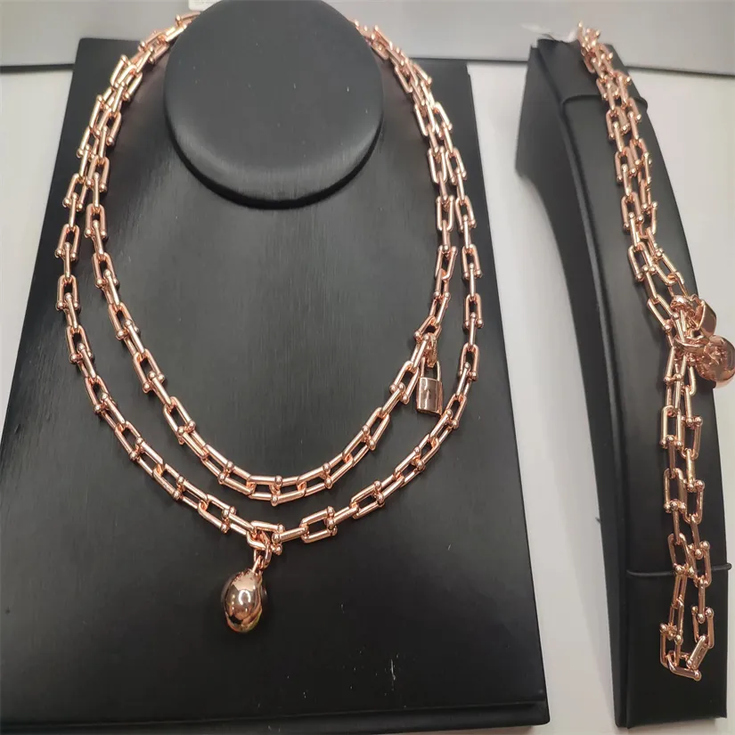 18k gold silver bracelet necklace Ball lock hardware ring fashion jewelry designer gold chain for women men couple bracelets earrings