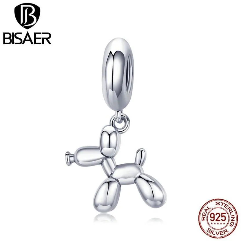 Bisaer 925 prata esterlina balão cão ferramentas encantos fantoche contas de cão caber pulseira contas para prata 925 jóias fazendo ecc981 q0225246a