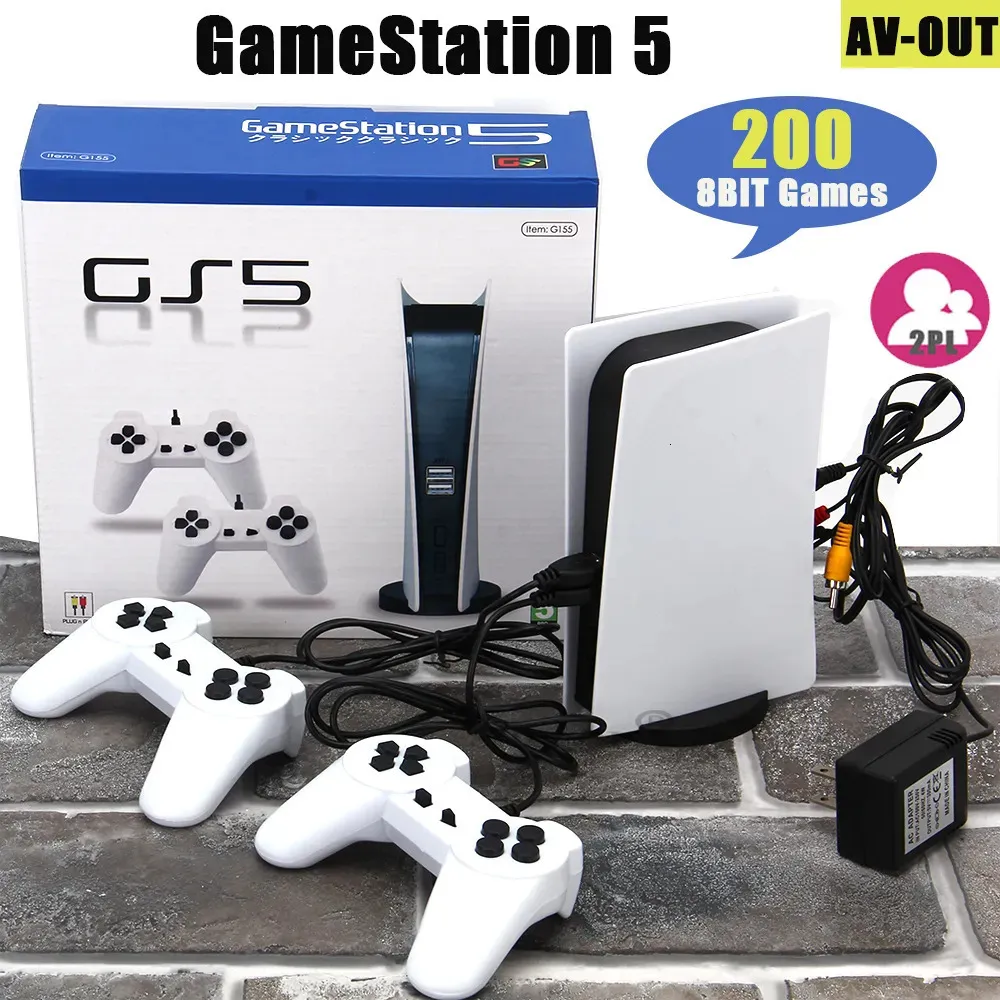 Gamecontrollers Joysticks Drop GS5 Gameconsole 8 Bit USB Bedraad Handheld Game Player 200 Klassieke games Retro AV-uitgang TV-gamingconsole voor kinderen 231024