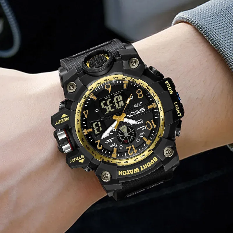 Wristwatches SANDA Men Sports Watches G Style Black Wrist Watch LED Digital 50M Waterproof For S Shock Male Clock Relogio Masculino 231025