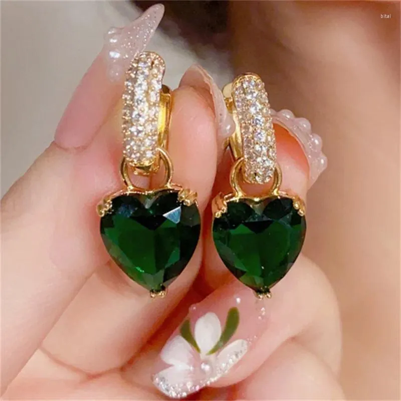 Dangle Earrings UILZ Heart Zircon Drop For Women Fashion Cubic Zirconia Earring Trend Elegant Valentine's Day Jewelry Accessories