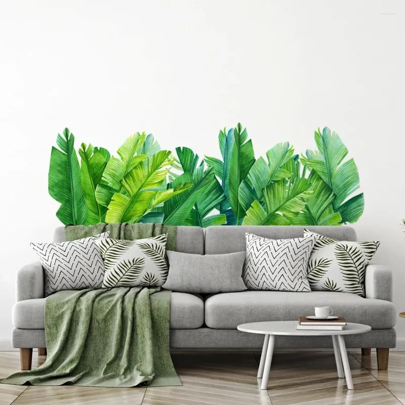 Adesivi murali PVC Nordic Green Plant Leaves Murale Carta da parati autoadesiva 3d Room Decor Accessori per la decorazione della casa Adesivo per porta