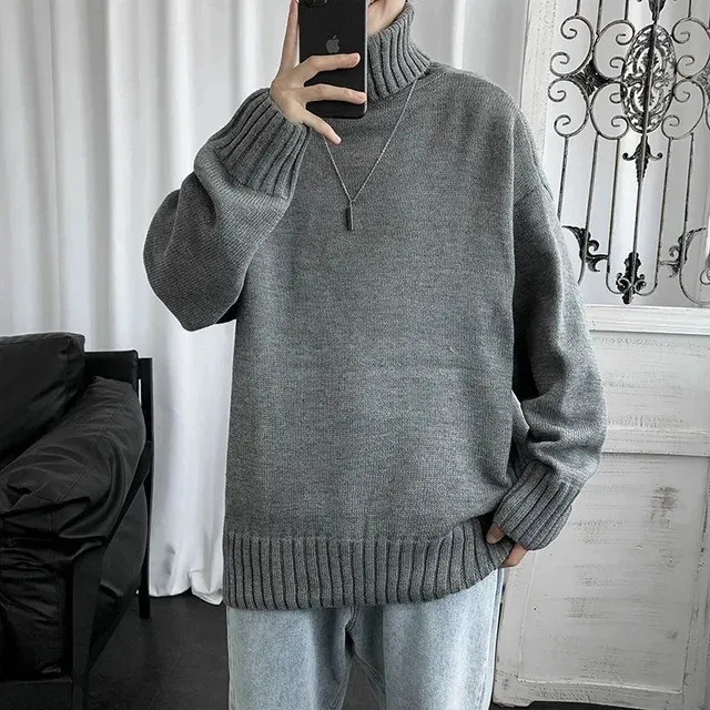 Neue Mode Einfarbig Warme Große Größe Pullover männer Casual Lose Komfortable Hohe Qualität Pullover Herbst Winter M-8XL