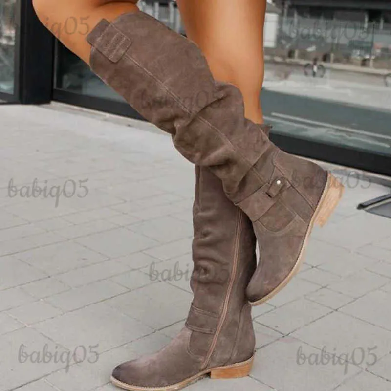 Flat suede knee high womens boots sales