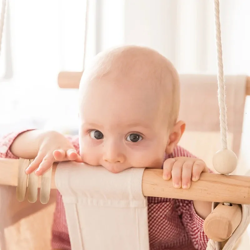 Schaukeln Jumper Hüpfer Baby Schaukel Leinwand Kinder Holz Hängesessel Outdoor Kindergarten Spielzeug Kinder Quaste Schaukelstuhl 231025