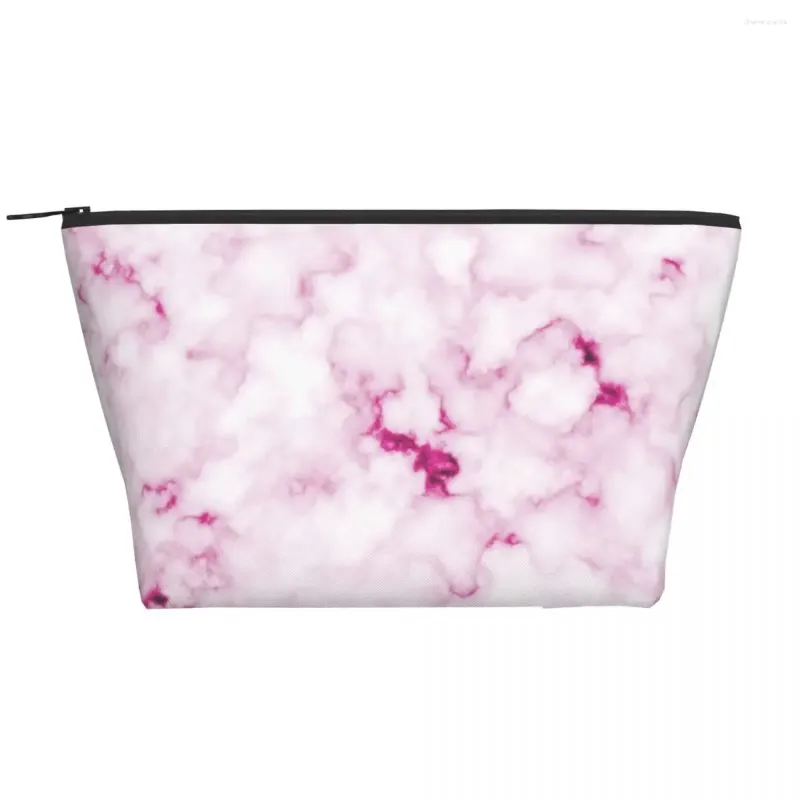 Sacs à cosmétiques personnalisés en marbre rose, sac de voyage pour femmes, Texture luxueuse, organisateur de maquillage et de toilette, Kit de rangement de beauté pour dames