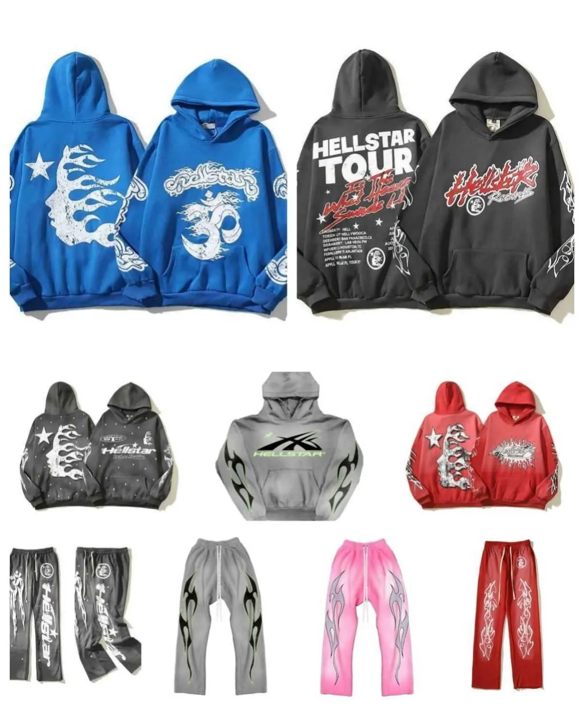 Designer Hellstar Hoodies Mens Sweatshirts High Street Hooded