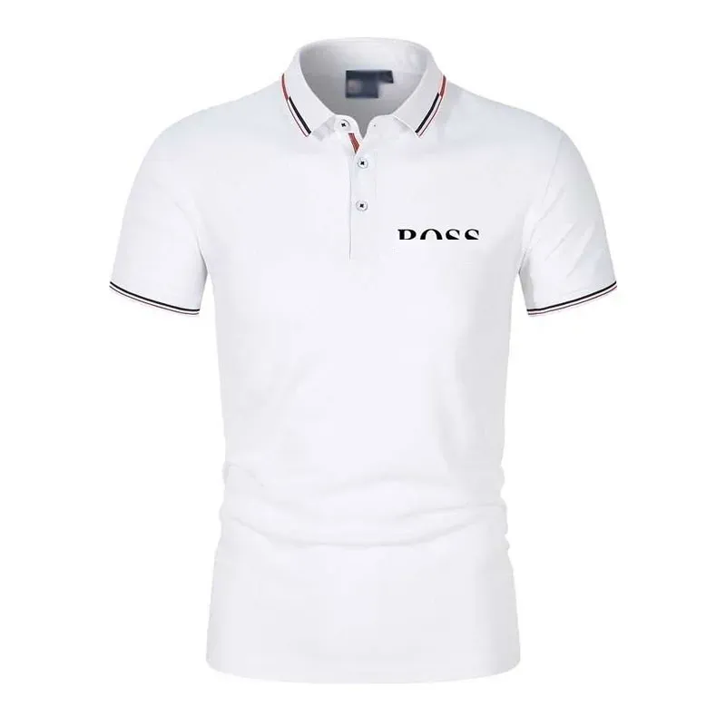 Designer Men's Polo Shirt Luxury Hugo Letter Casual Short Sleeved Boss Men's Fashion Lose Collar Half Sleeved Boss Men's Clothing T-shirt Polo Shirt