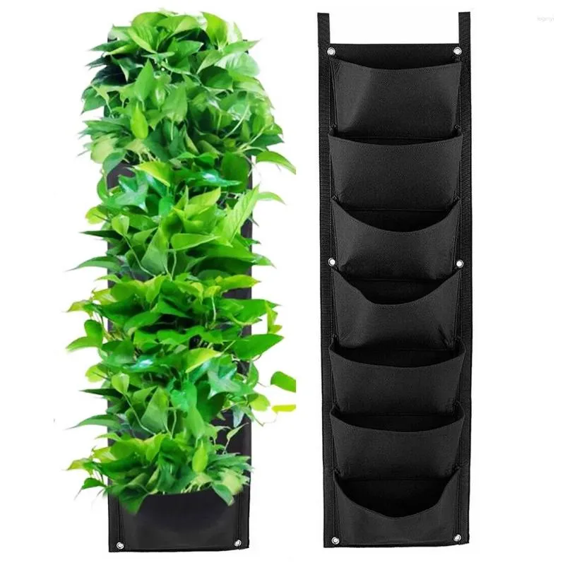 Wall Mounted Vertical Vertical Wall Planter With 6 Pockets For Indoor