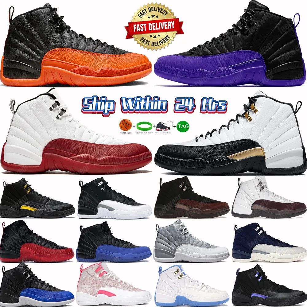 Fieled Purple 12 basketball shoes 12s mens jumpman Brilliant Orange Cherry 2023 Black Game Royal Playoffs White Burgundy Royalty Taxi womens designer sneakers